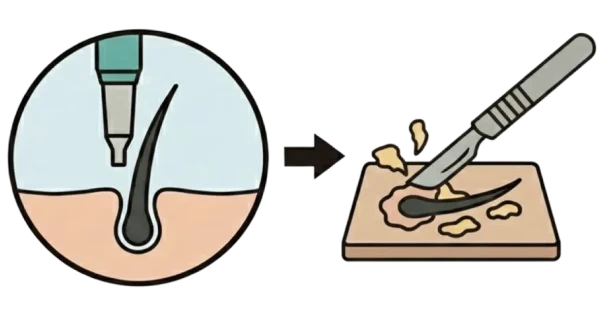 極細パンチと丁寧なトリミング